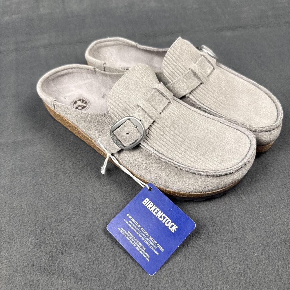 Birkenstock Buckley Gray Suede Leather Mule Clog Shoe Slip On 39/ US 8